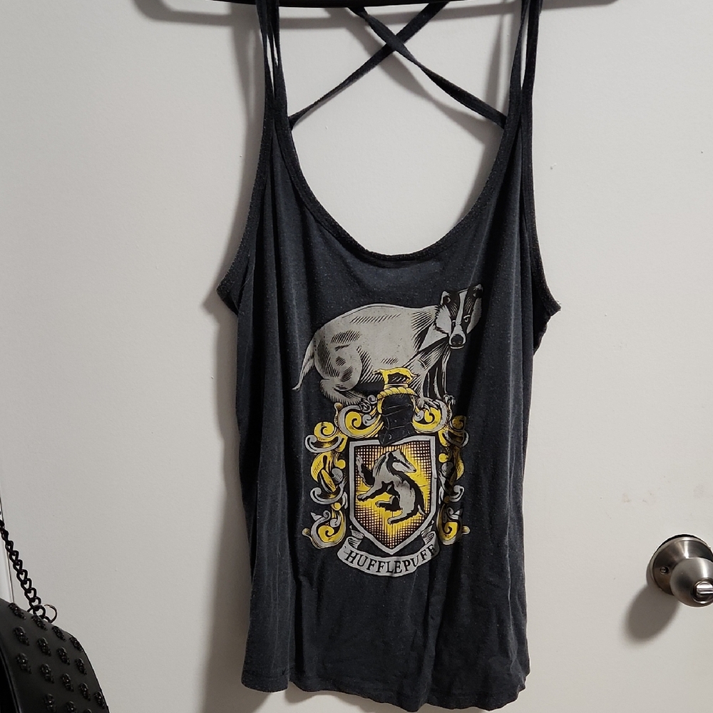 Harry Potter Hufflepuff Women's Gray Tank Top